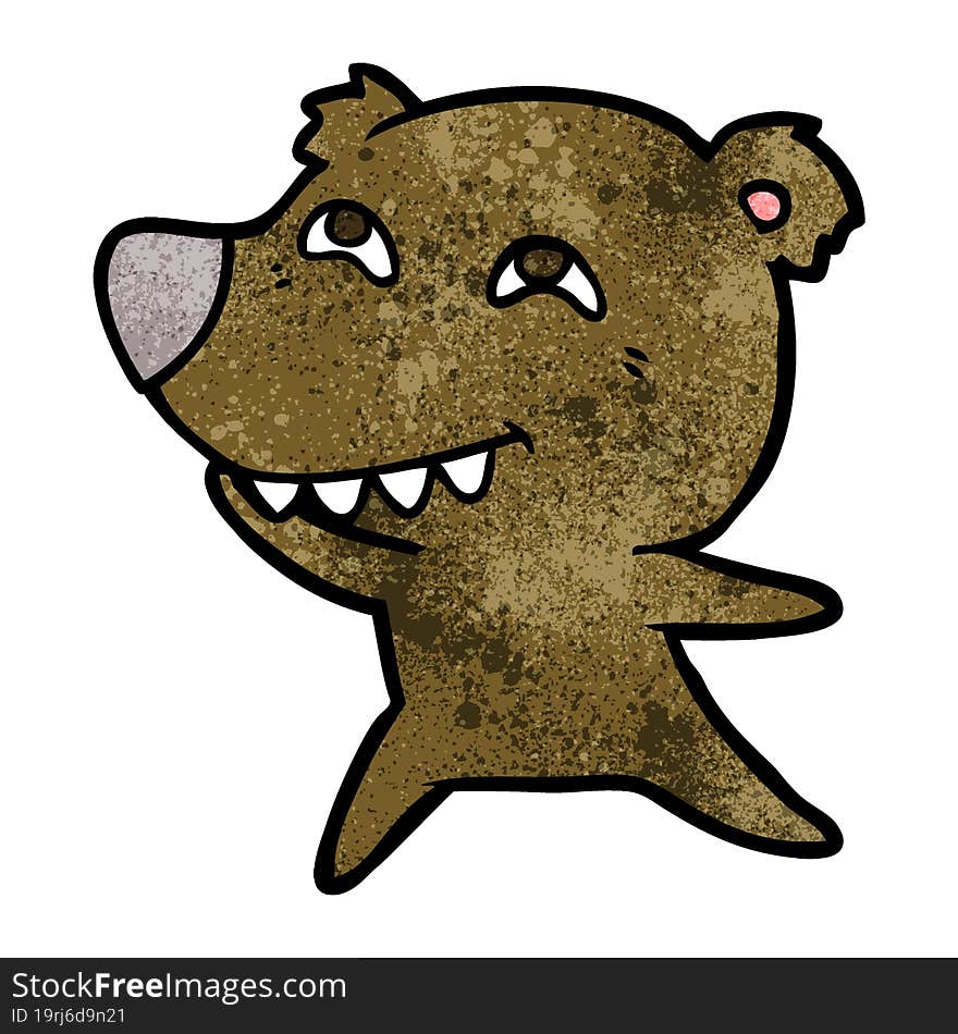 cartoon bear showing teeth. cartoon bear showing teeth