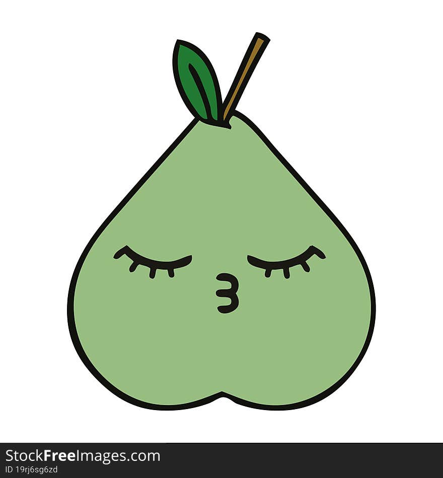 cute cartoon green pear