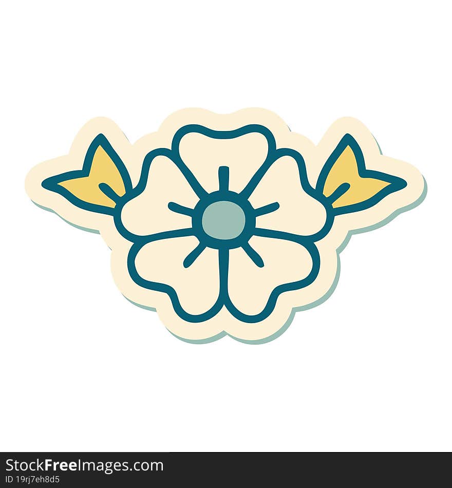 tattoo style sticker of a flower