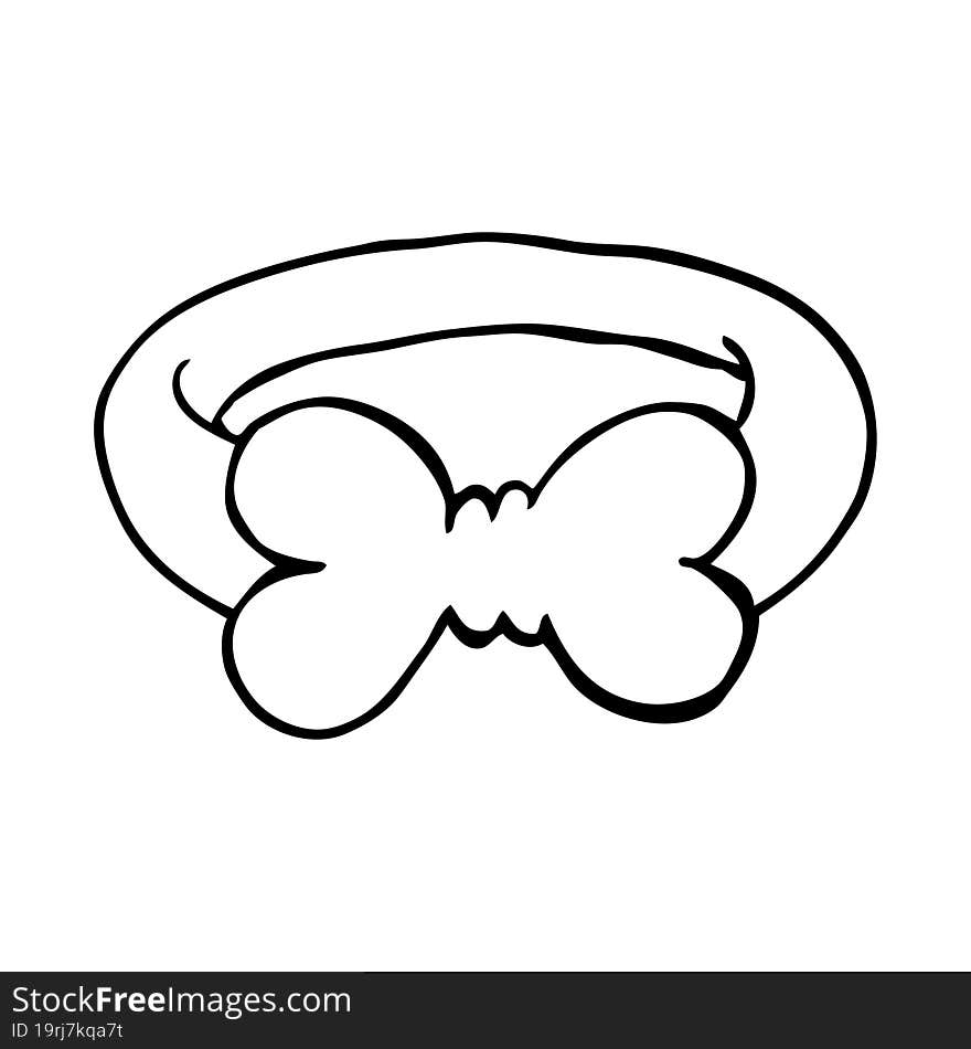 line drawing cartoon black bow tie