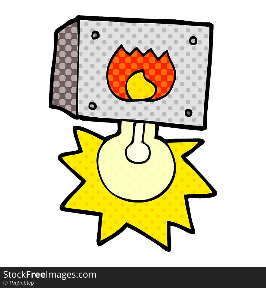 cartoon flashing fire warning light. cartoon flashing fire warning light