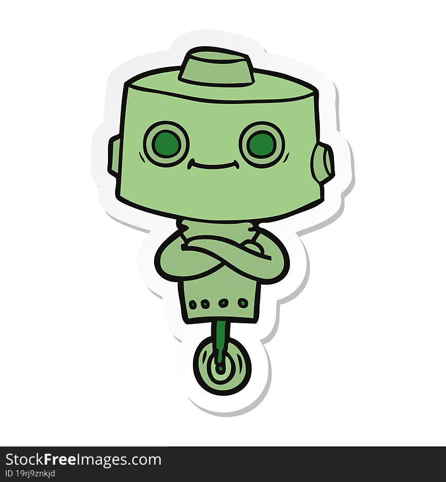 sticker of a cartoon robot