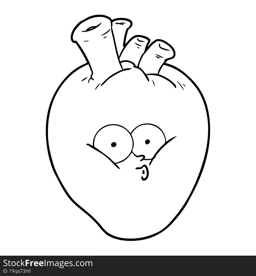 cartoon confused heart. cartoon confused heart