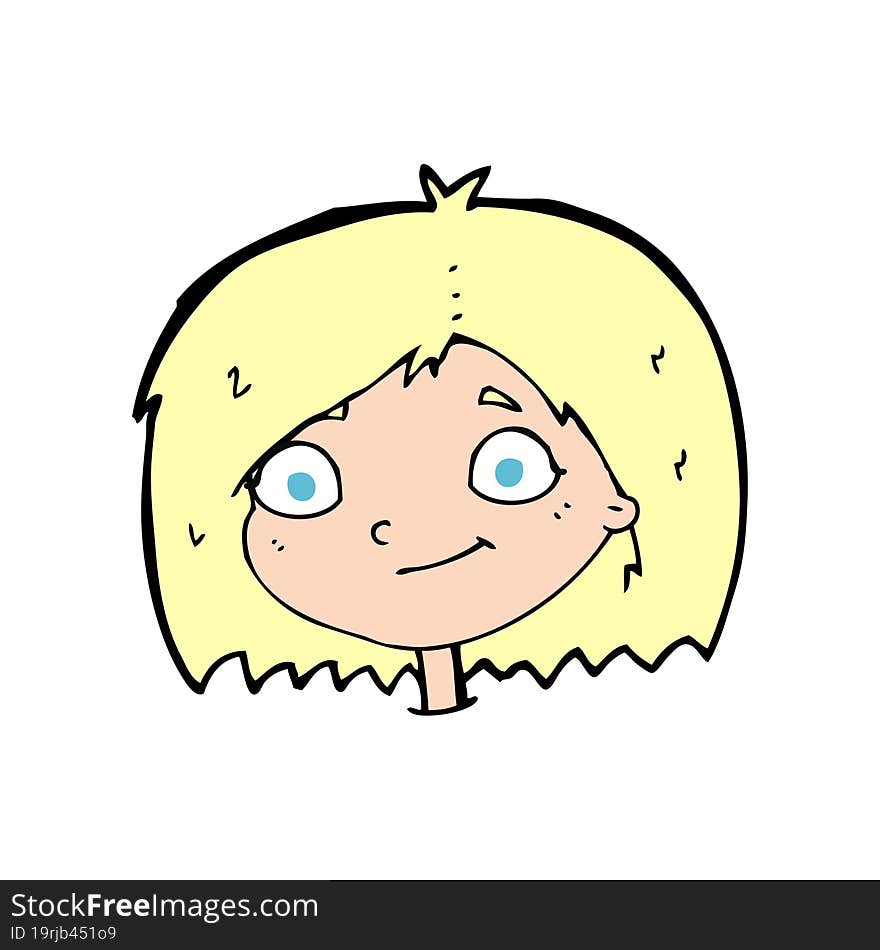 Cartoon Happy Female Face