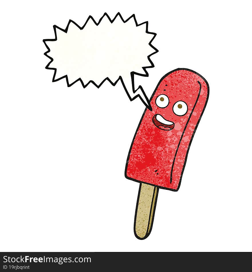 Texture Speech Bubble Cartoon Ice Lolly