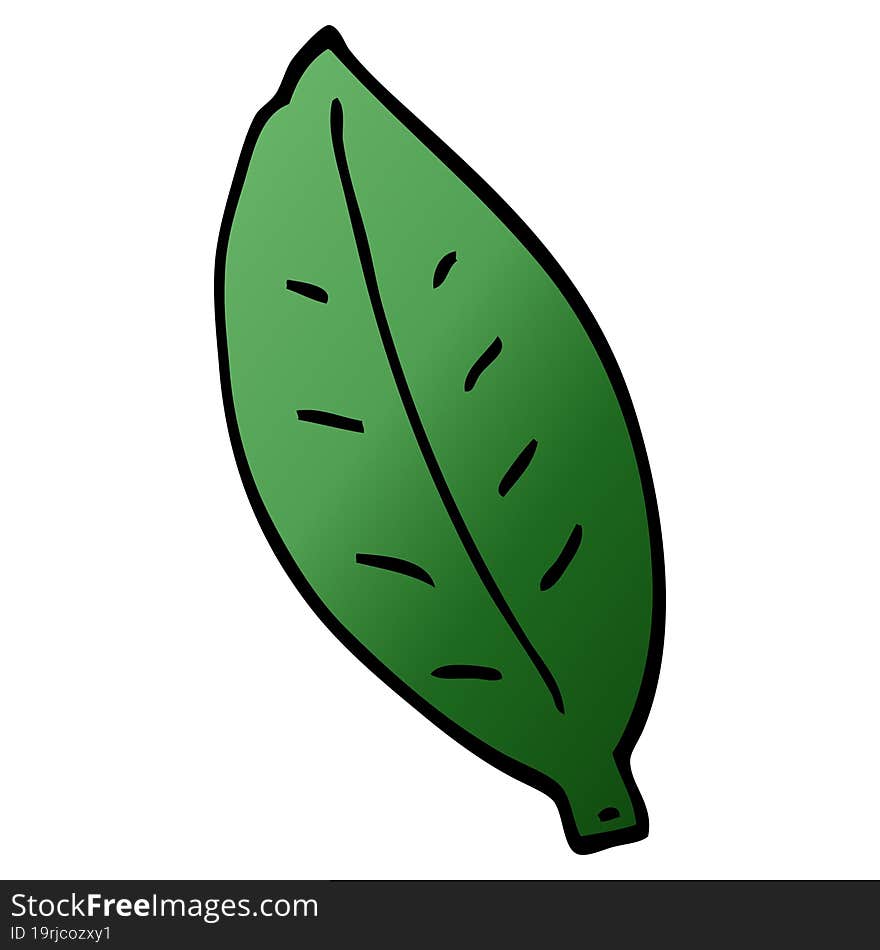 cartoon doodle leaf