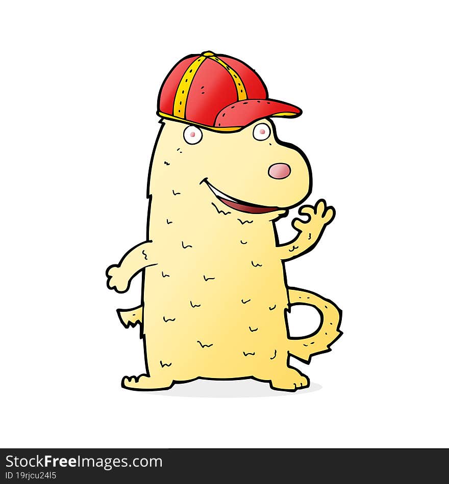 cartoon dog wearing cap