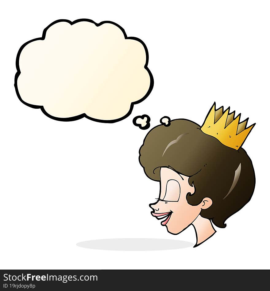 cartoon princess with thought bubble