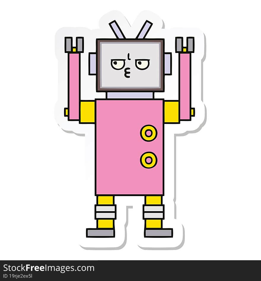 sticker of a cute cartoon robot