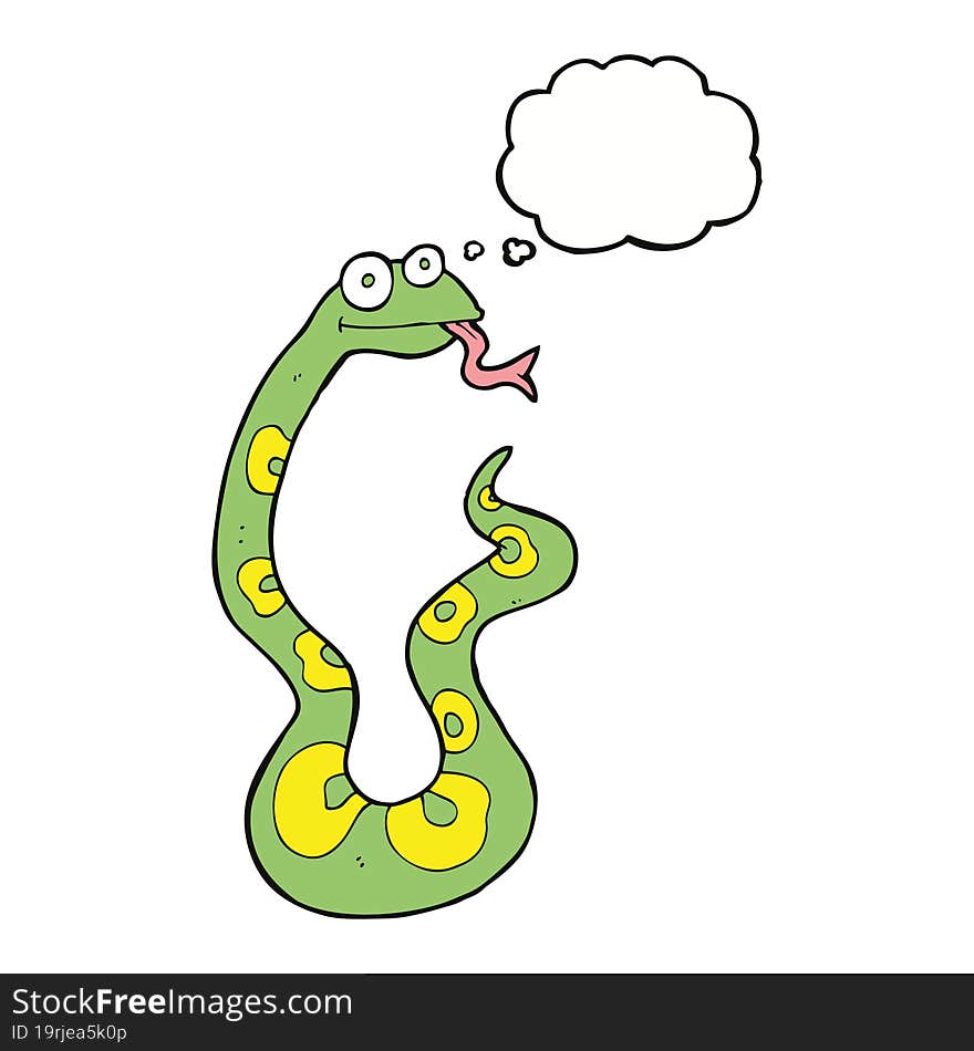 cartoon snake with thought bubble