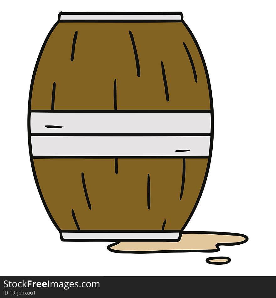 cartoon doodle of a wine barrel