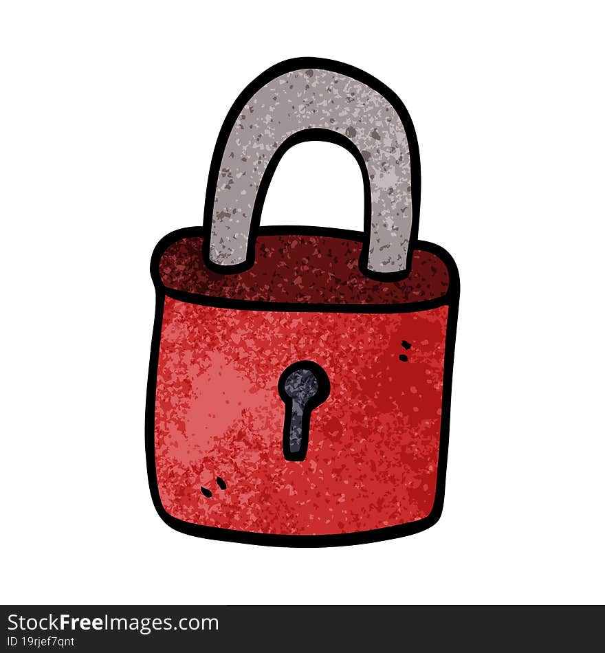 Cartoon Doodle Locked Padlock