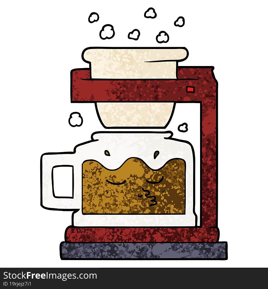 cartoon filter coffee machine. cartoon filter coffee machine