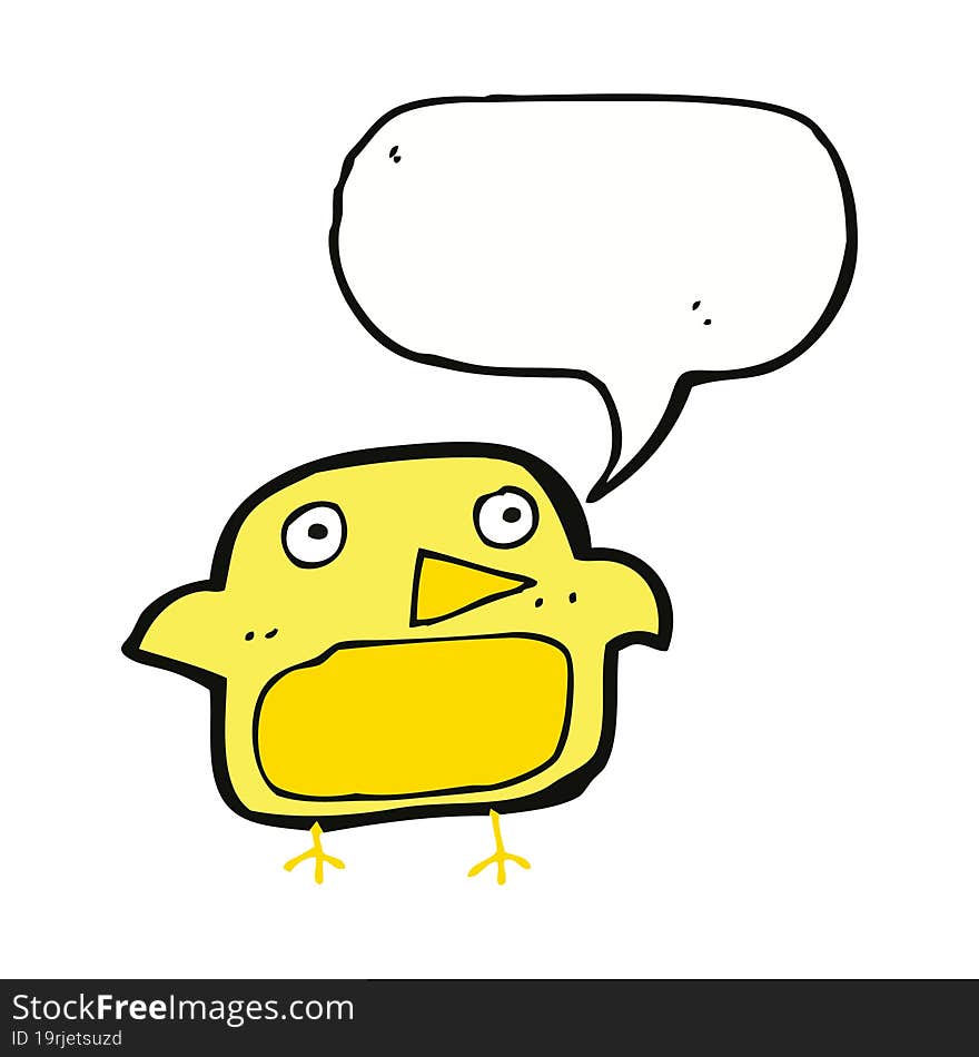 cartoon bird with speech bubble