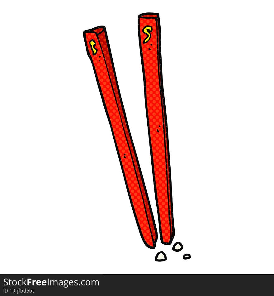 freehand drawn cartoon chopsticks