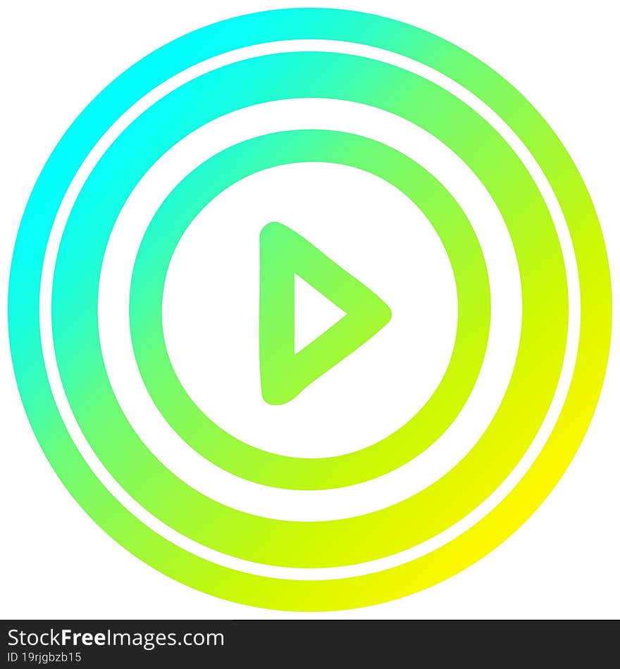 play button circular in cold gradient spectrum