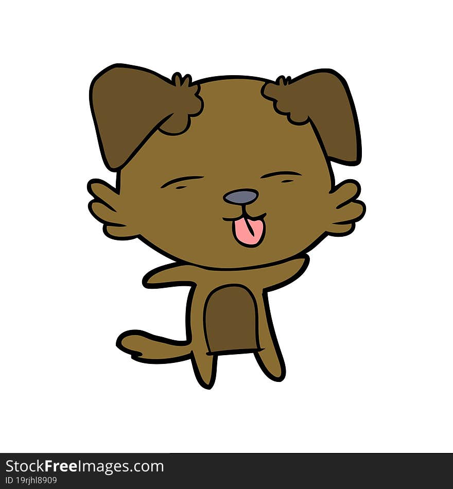 cartoon dog sticking out tongue. cartoon dog sticking out tongue