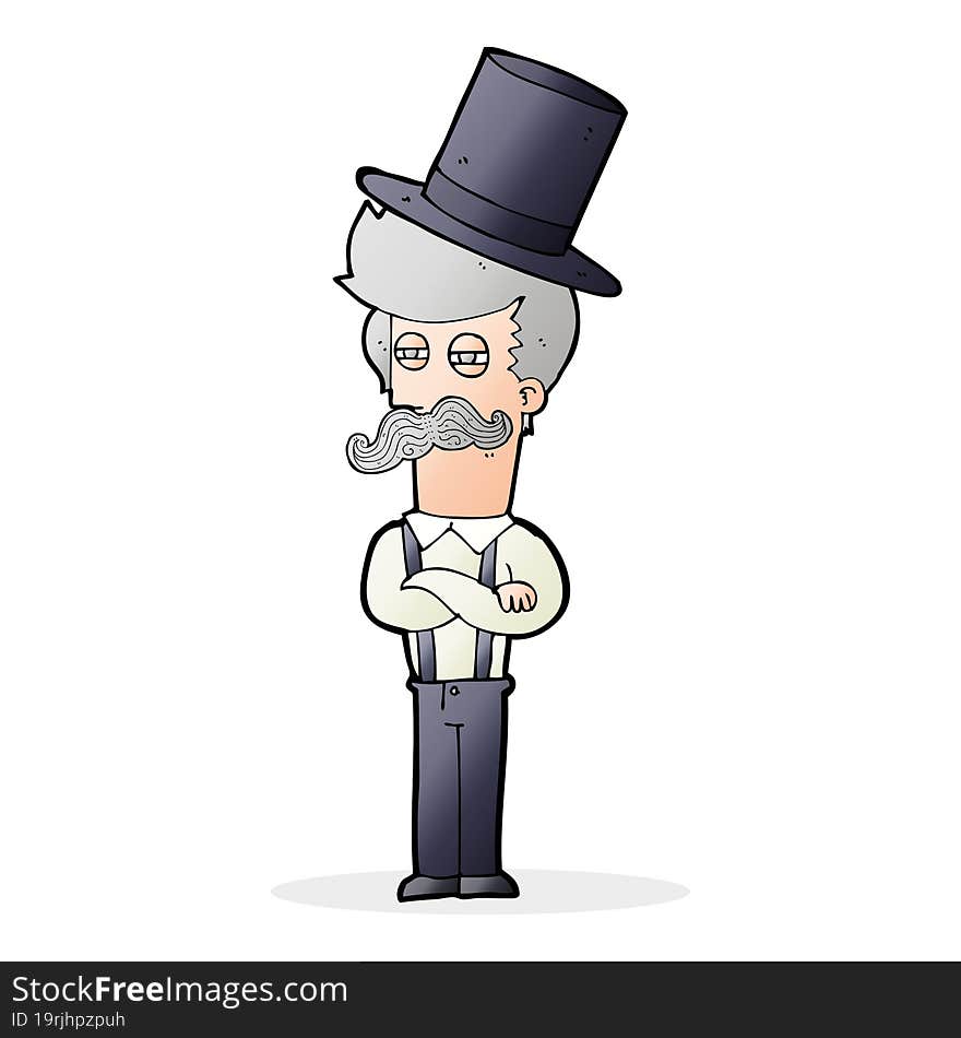 cartoon man wearing top hat