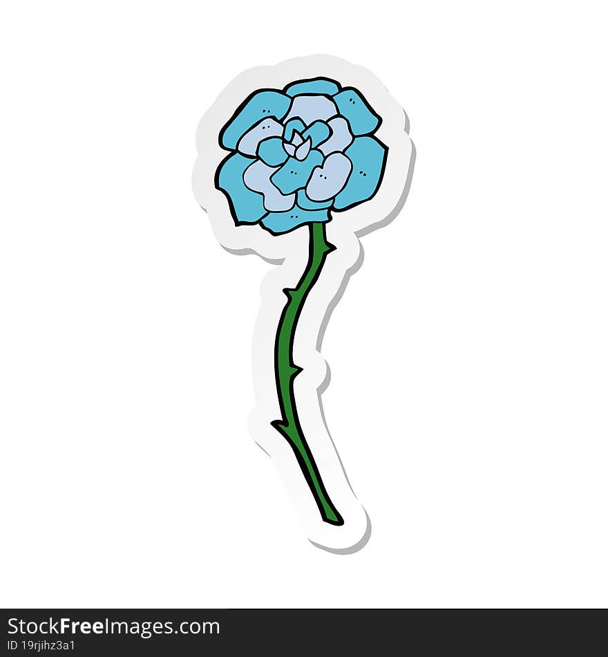 sticker of a blue flower tattoo cartoon