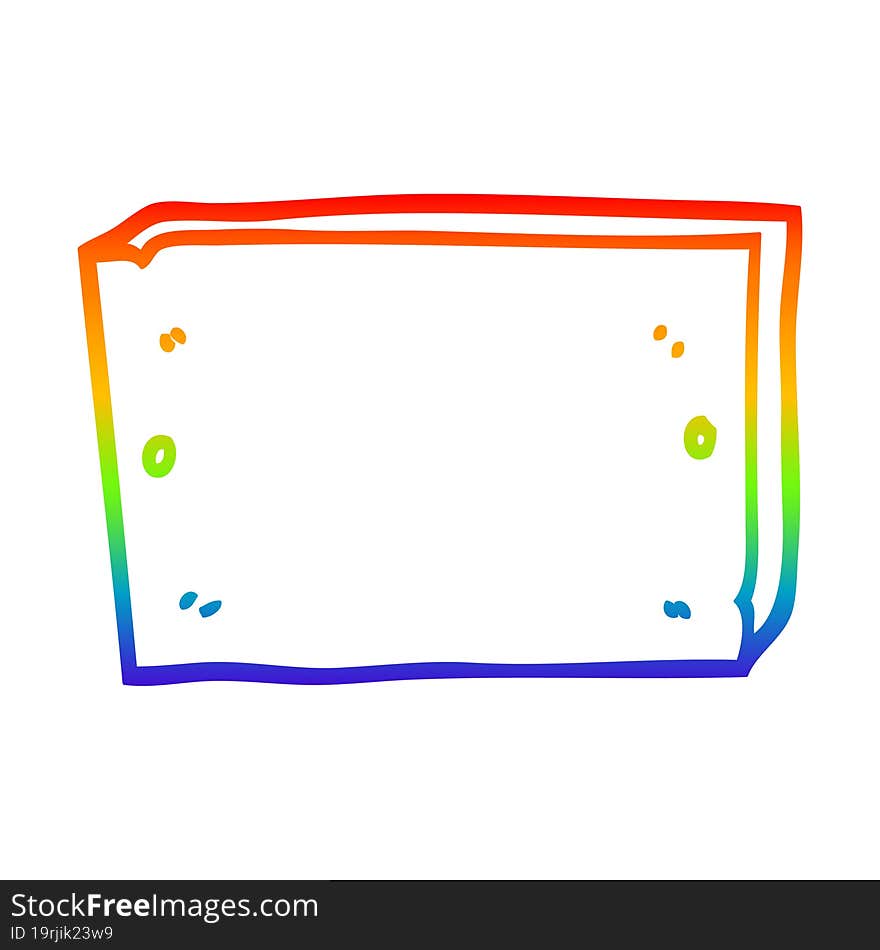 rainbow gradient line drawing of a cartoon sign