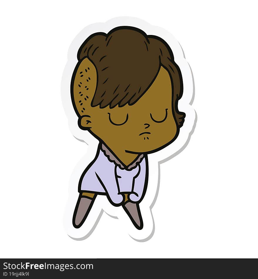 sticker of a cartoon woman