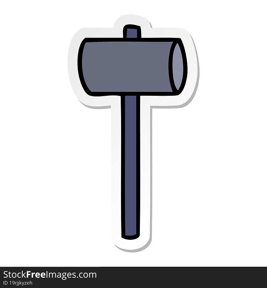 Sticker Cartoon Doodle Of A Mallet