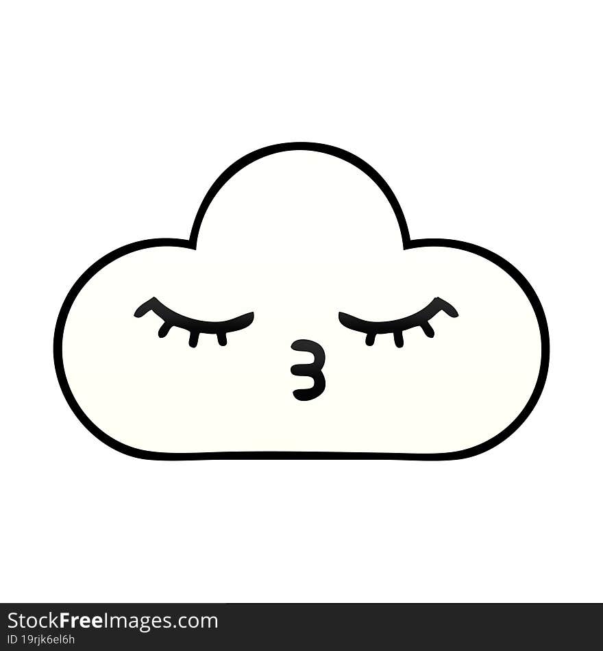 Gradient Shaded Cartoon White Cloud