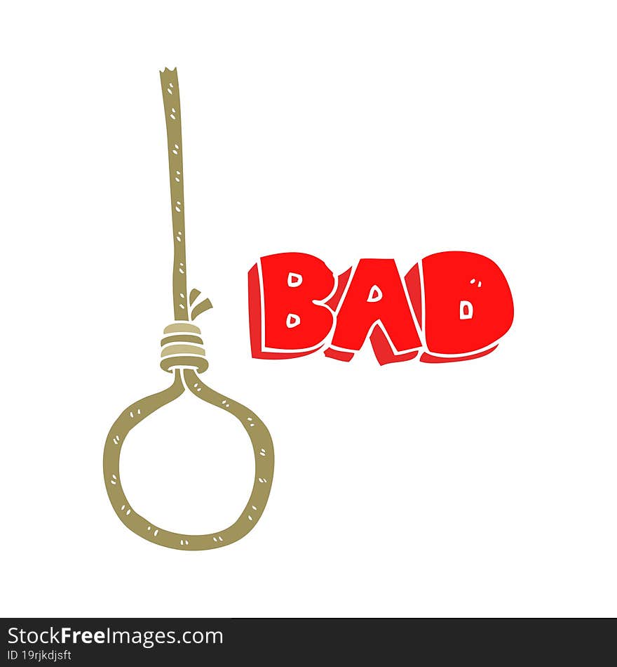 flat color illustration of a cartoon noose