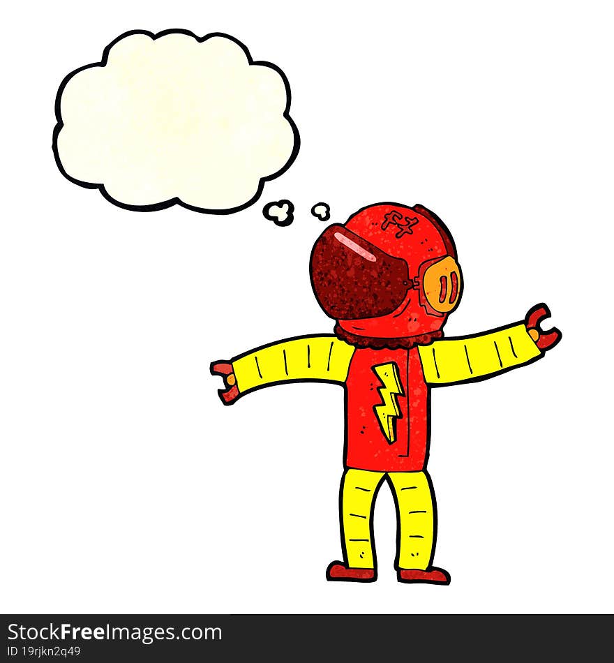 Cartoon Astronaut With Thought Bubble