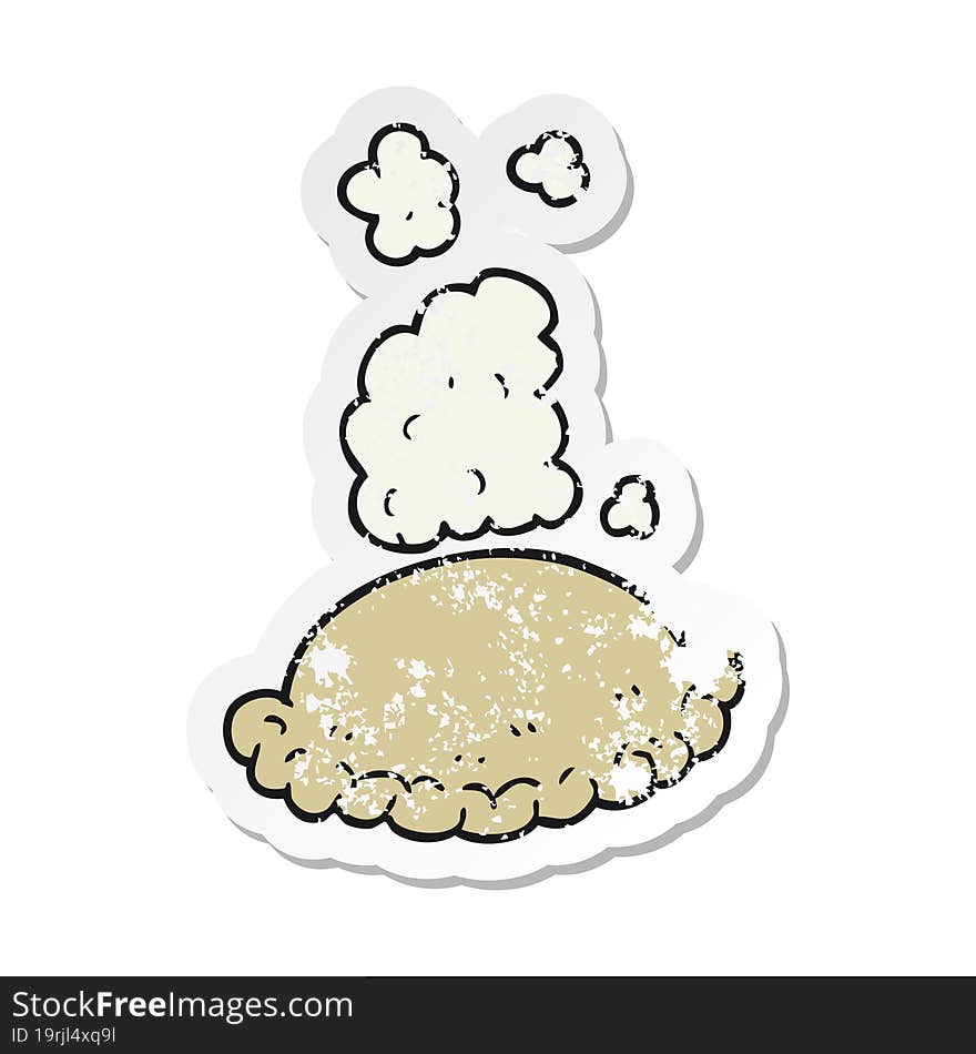 retro distressed sticker of a cartoon baked pasty