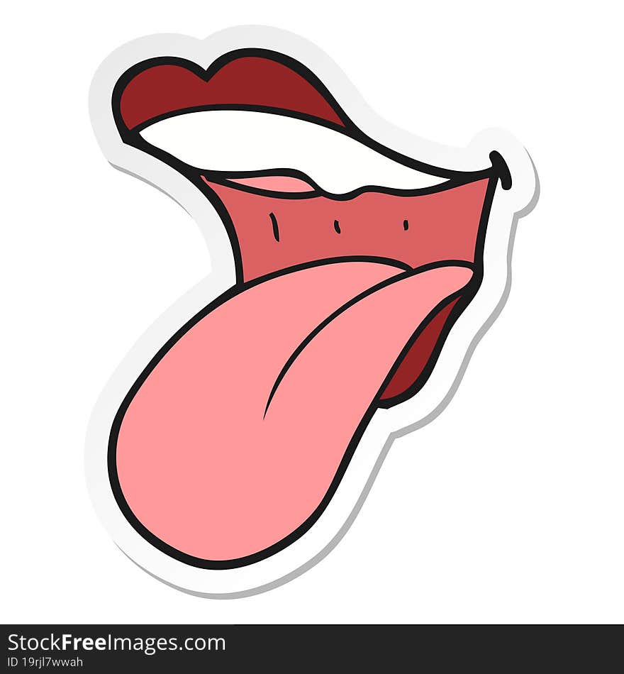 Sticker Of A Cartoon Mouth Sticking Out Tongue