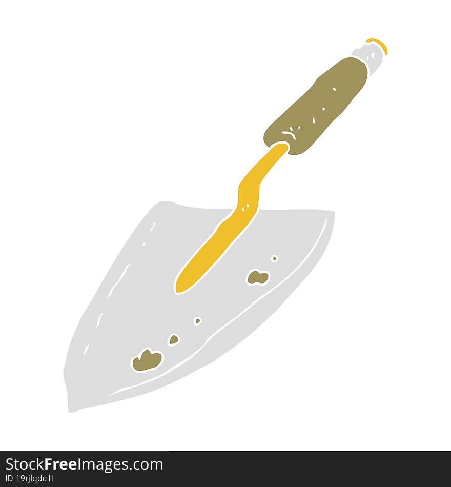 flat color illustration of a cartoon garden trowel