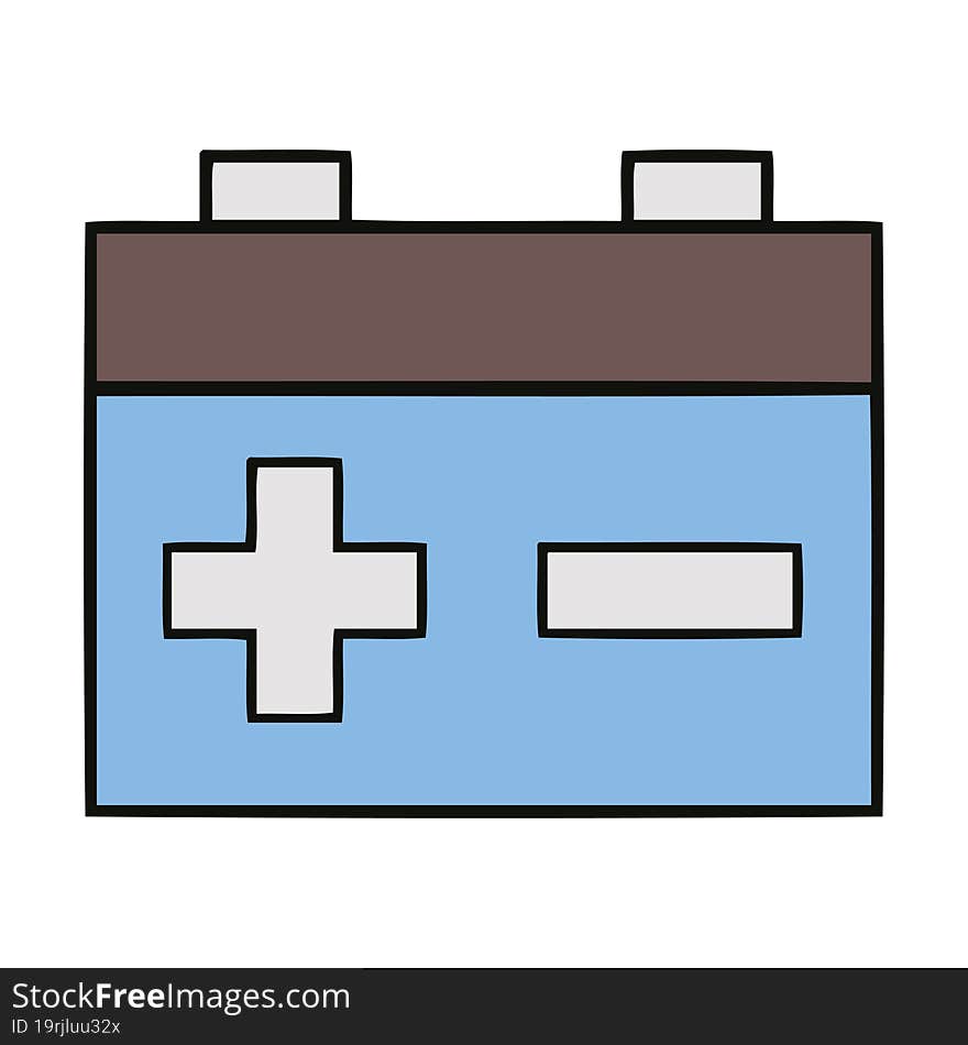 cute cartoon of a car battery. cute cartoon of a car battery