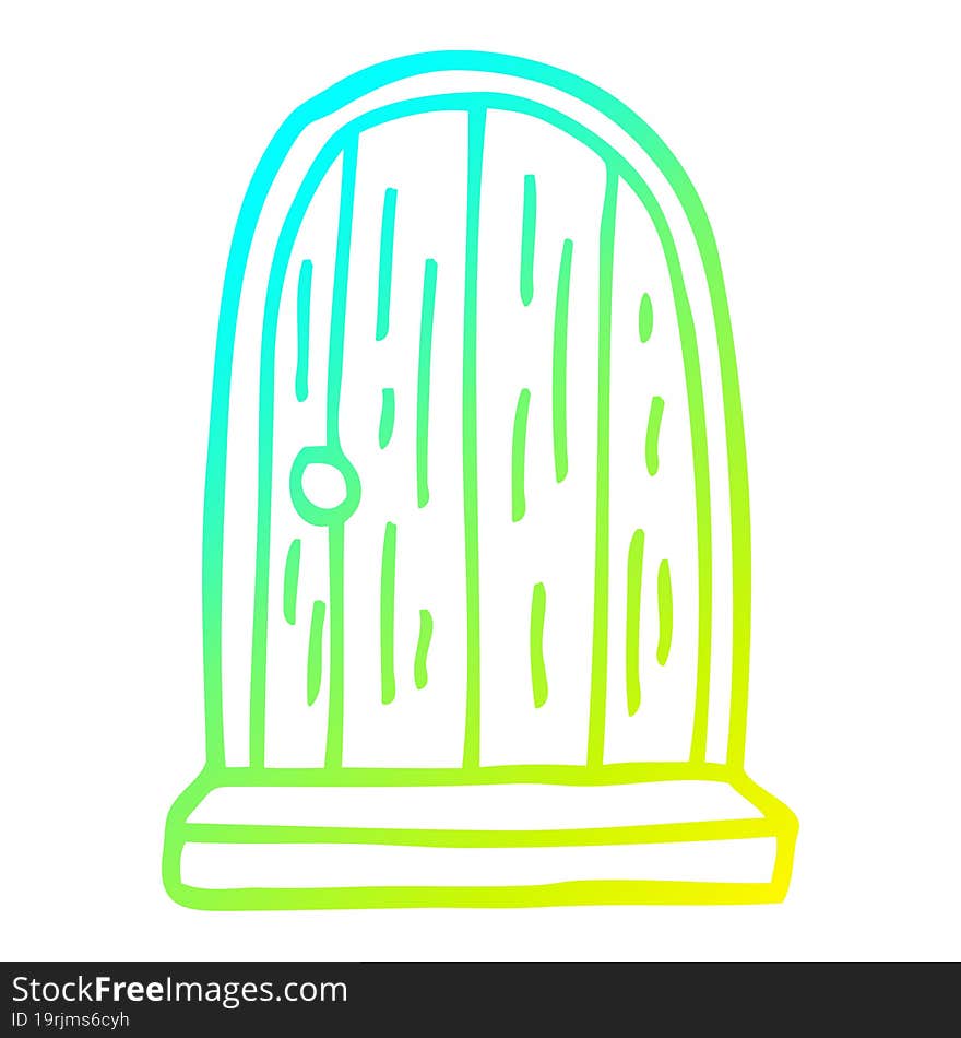 Cold Gradient Line Drawing Cartoon Round Doorway