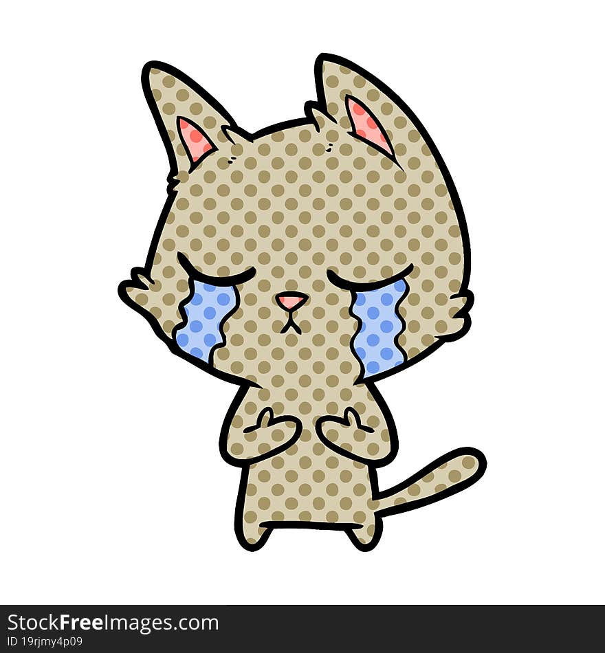 crying cartoon cat. crying cartoon cat