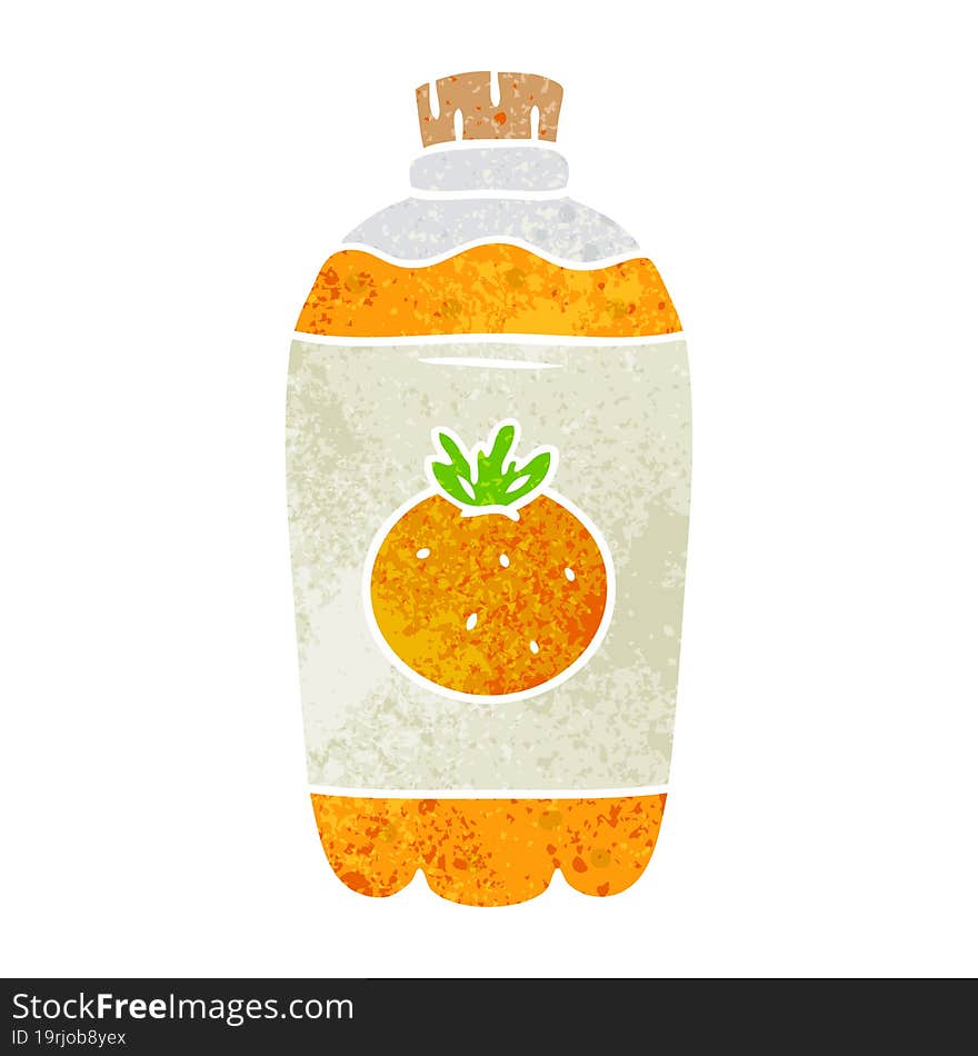 hand drawn retro cartoon doodle of orange pop