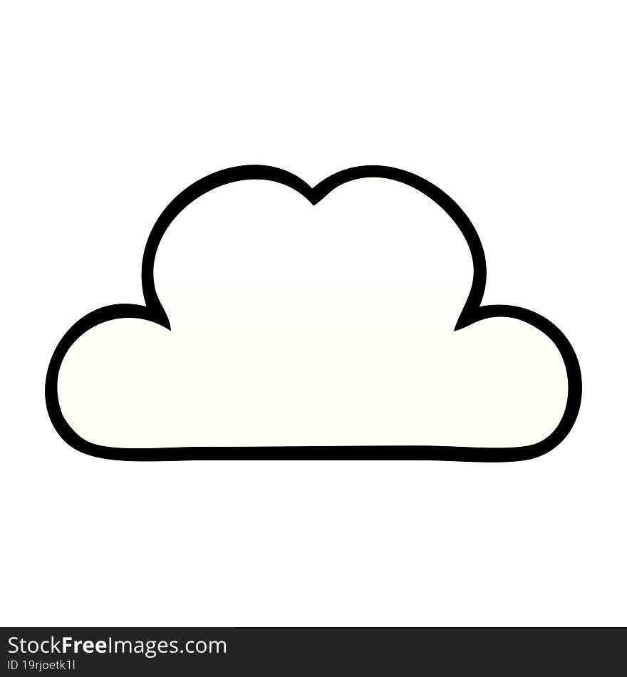 Gradient Shaded Cartoon White Cloud