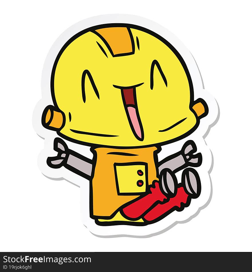 Sticker Of A Cartoon Robot