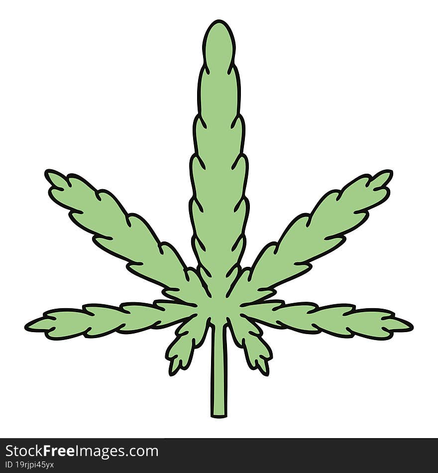 Quirky Hand Drawn Cartoon Marijuana