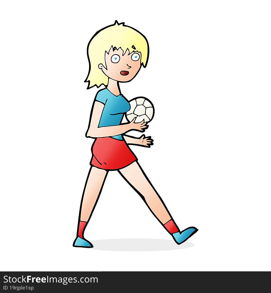 cartoon soccer girl