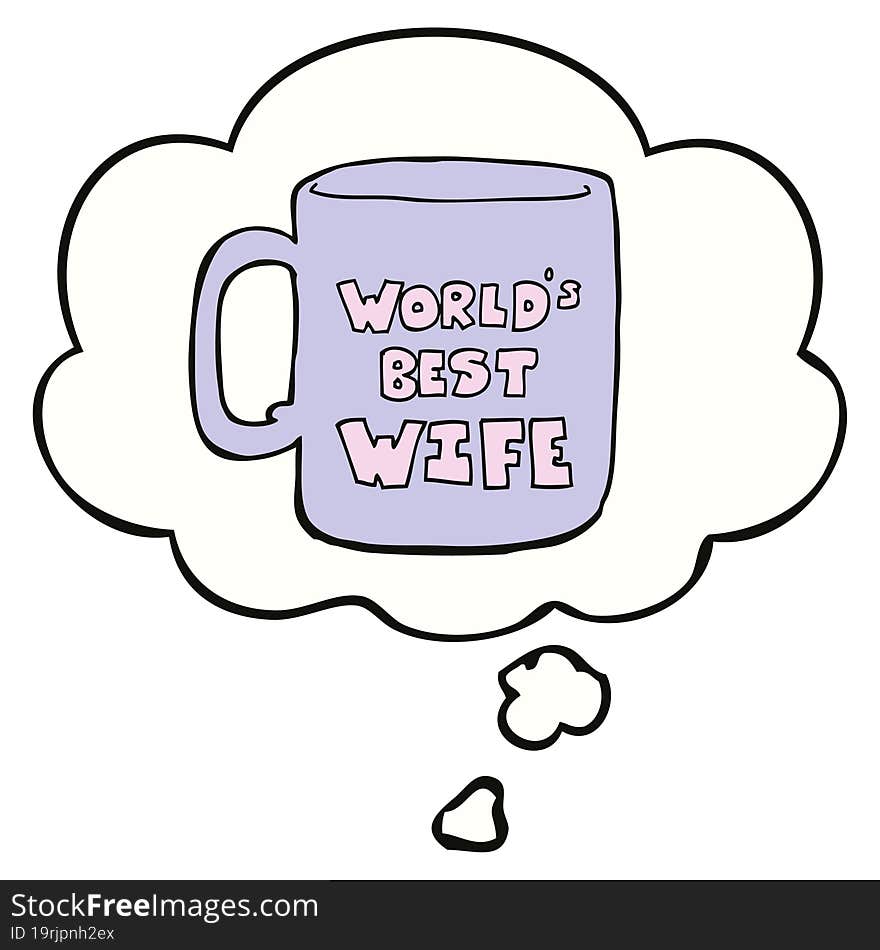 worlds best wife mug and thought bubble