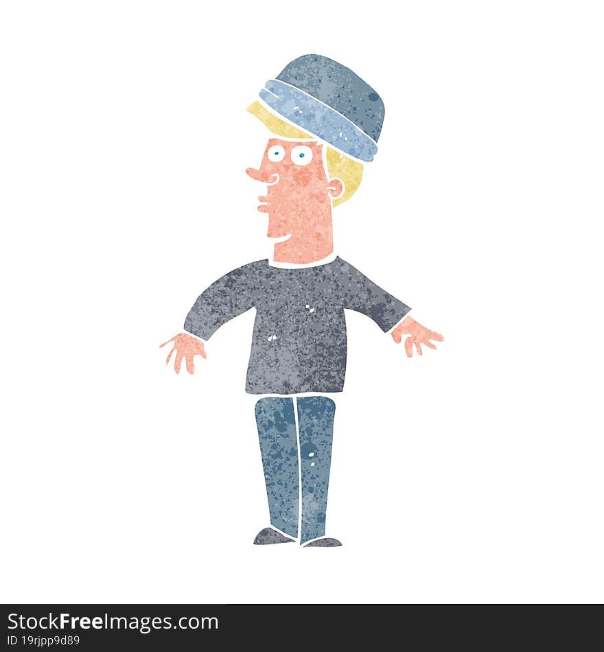 cartoon man wearing hat