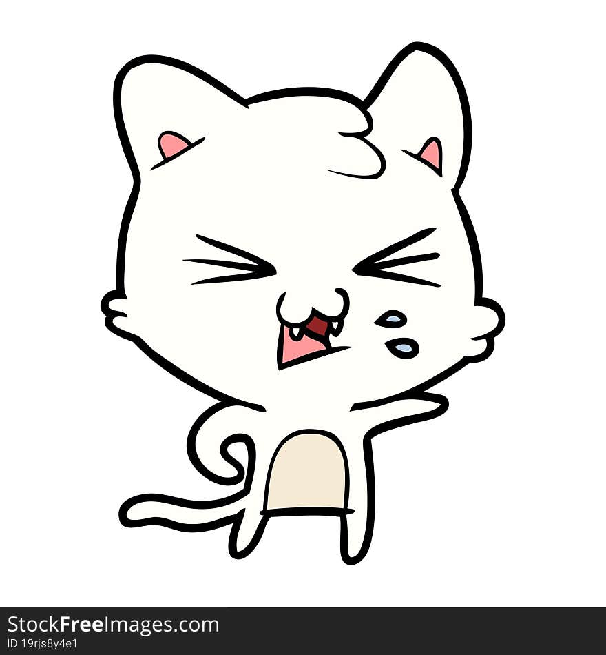 cartoon cat hissing. cartoon cat hissing