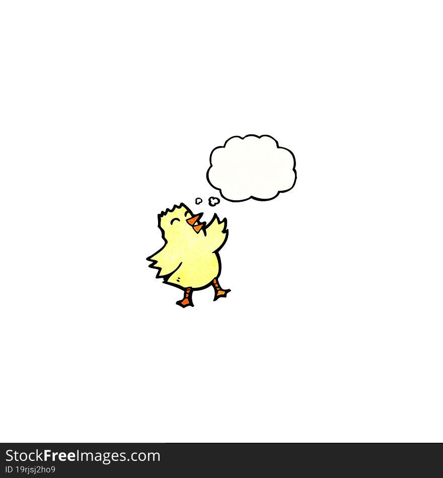 cartoon bird with thought bubble