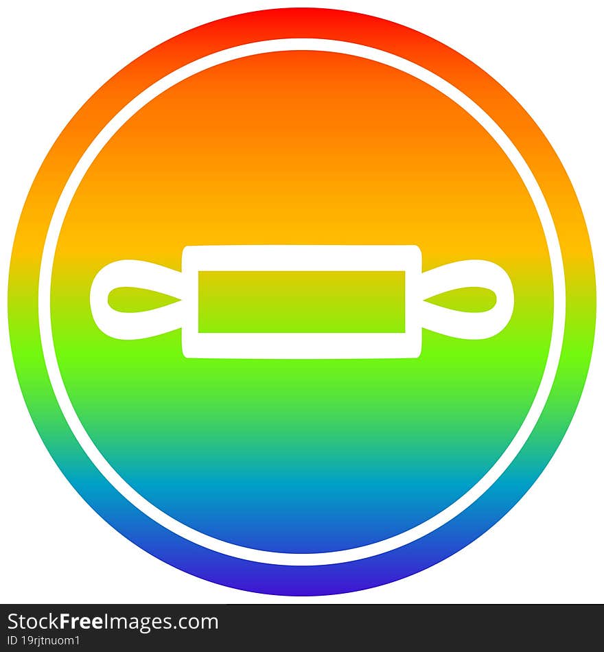 rolling pin circular in rainbow spectrum