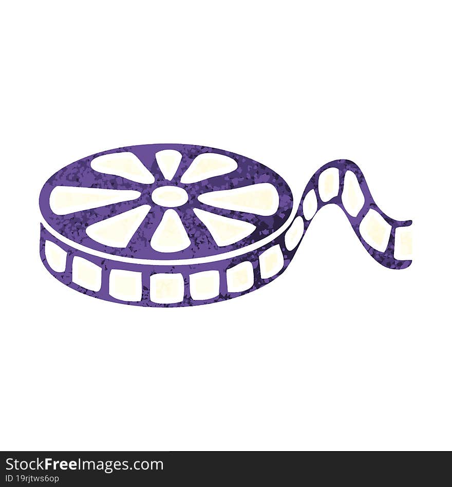 retro illustration style cartoon of a film reel