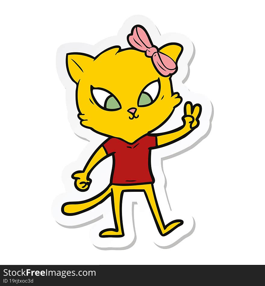 Sticker Of A Cartoon Cat