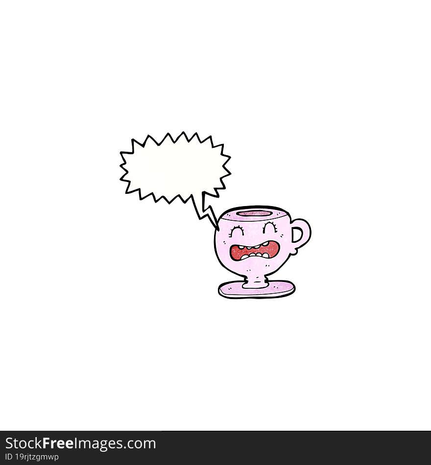 Cartoon Teacup With Speech Bubble