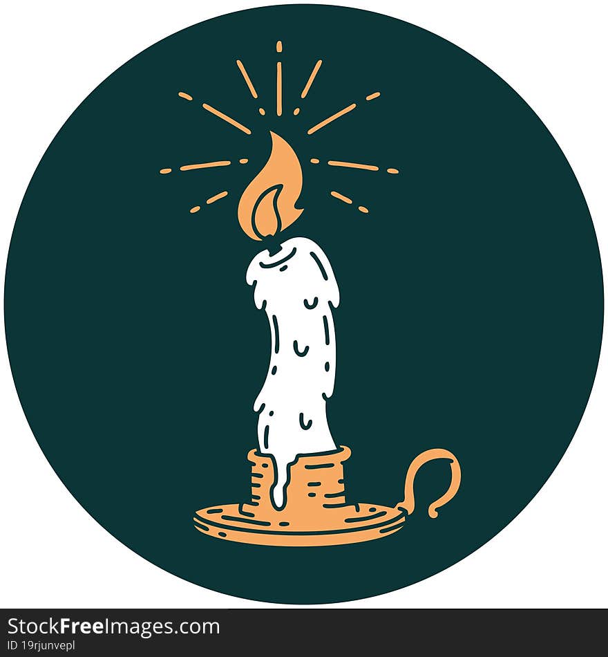 Icon Of Tattoo Style Spooky Melting Candle