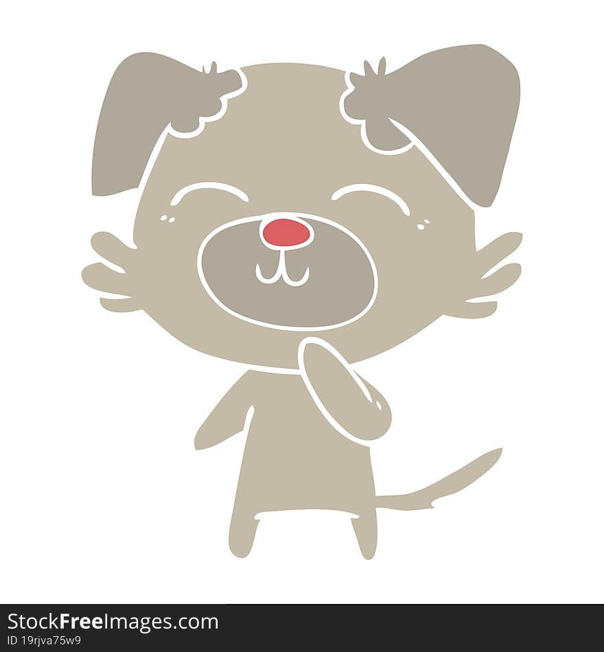 flat color style cartoon dog thinking